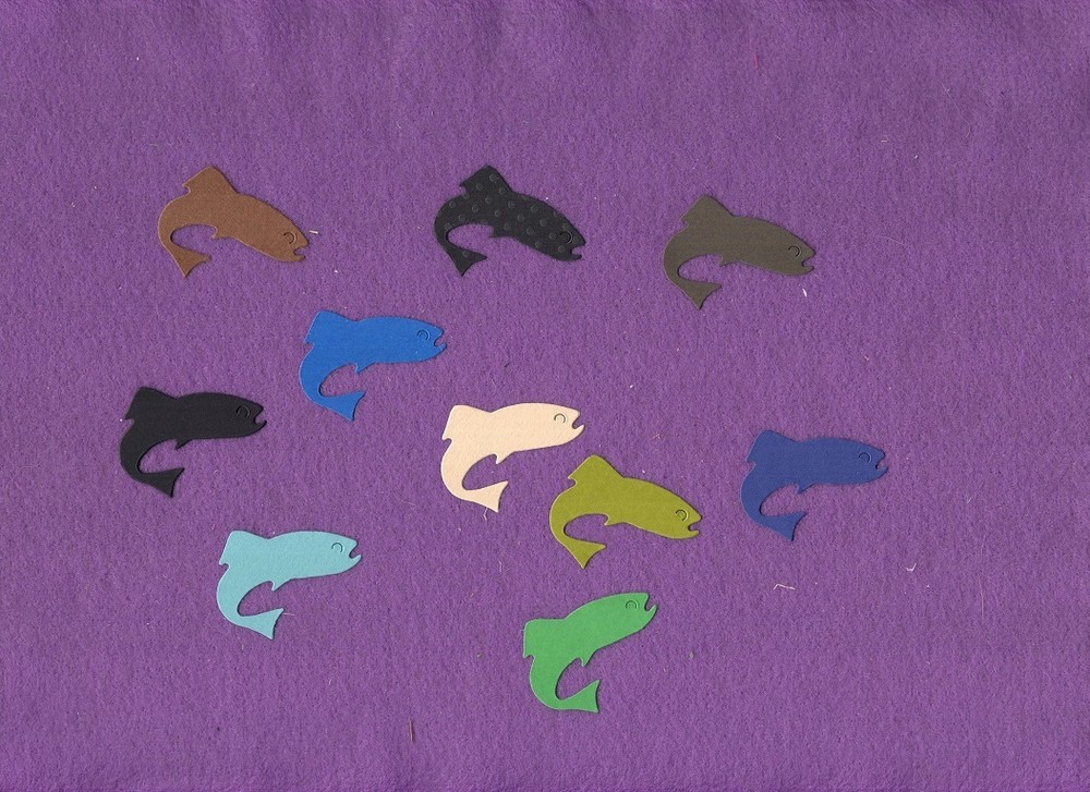 TROUT fish die cuts Scrapbook cards