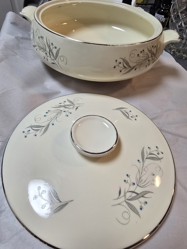 Vintage Ceramic Caserole Dish Celeste Pattern by Homer Laughlin