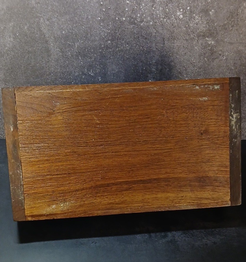 Vintage Walnut Tool Caddy/Tote With Dowel Handle • Primitive