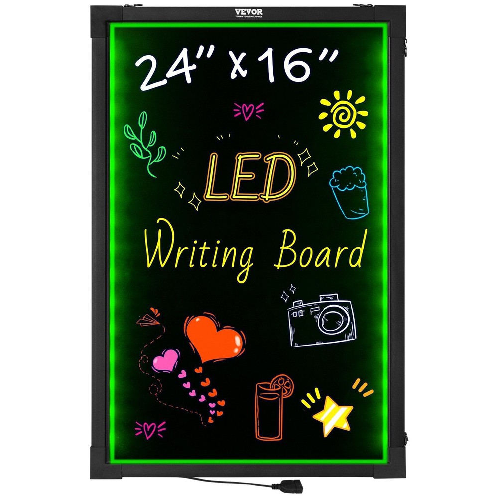 Illuminated Menu Board 24x16 with LED Effects Easy Clean Surface