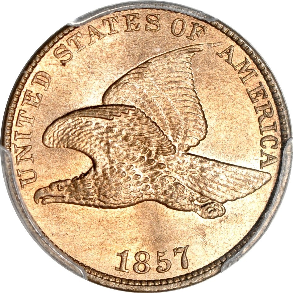 1857 1C Flying Eagle Cent PCGS MS65 (PHOTO SEAL)