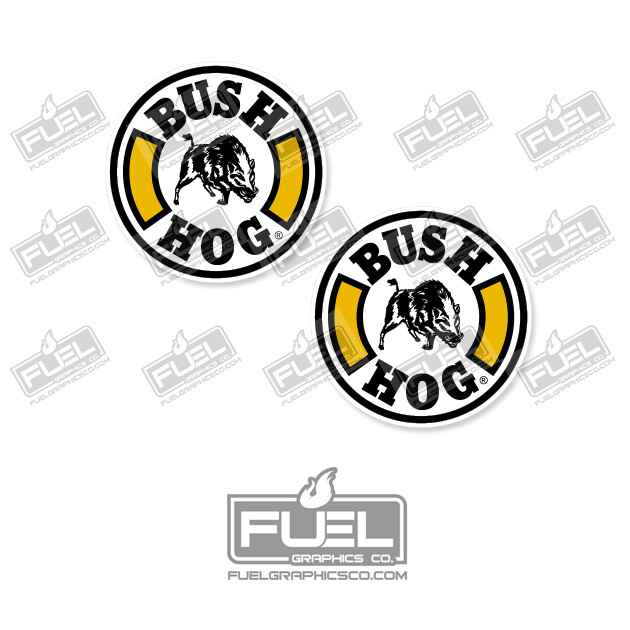 Bush Hog Premium Vinyl Decal Sticker 2-Pack - Front End Loader Attachments