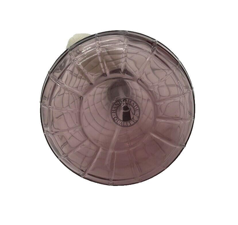 Vintage Hand Crafted Lavender Bulb Grid 5" Glass Perfume Atomizer
