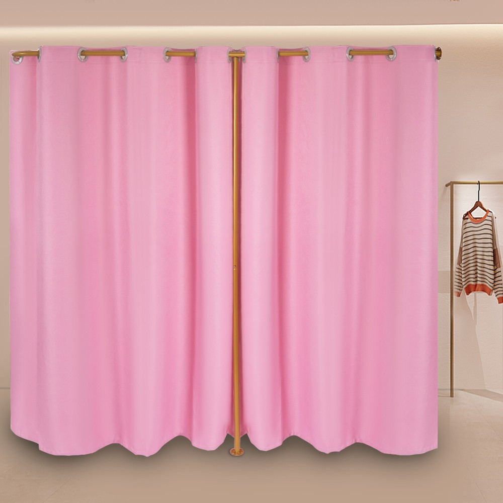 Mobile Fitting Room Portable Dressing Room Frame With Curtain & Hook Double Room