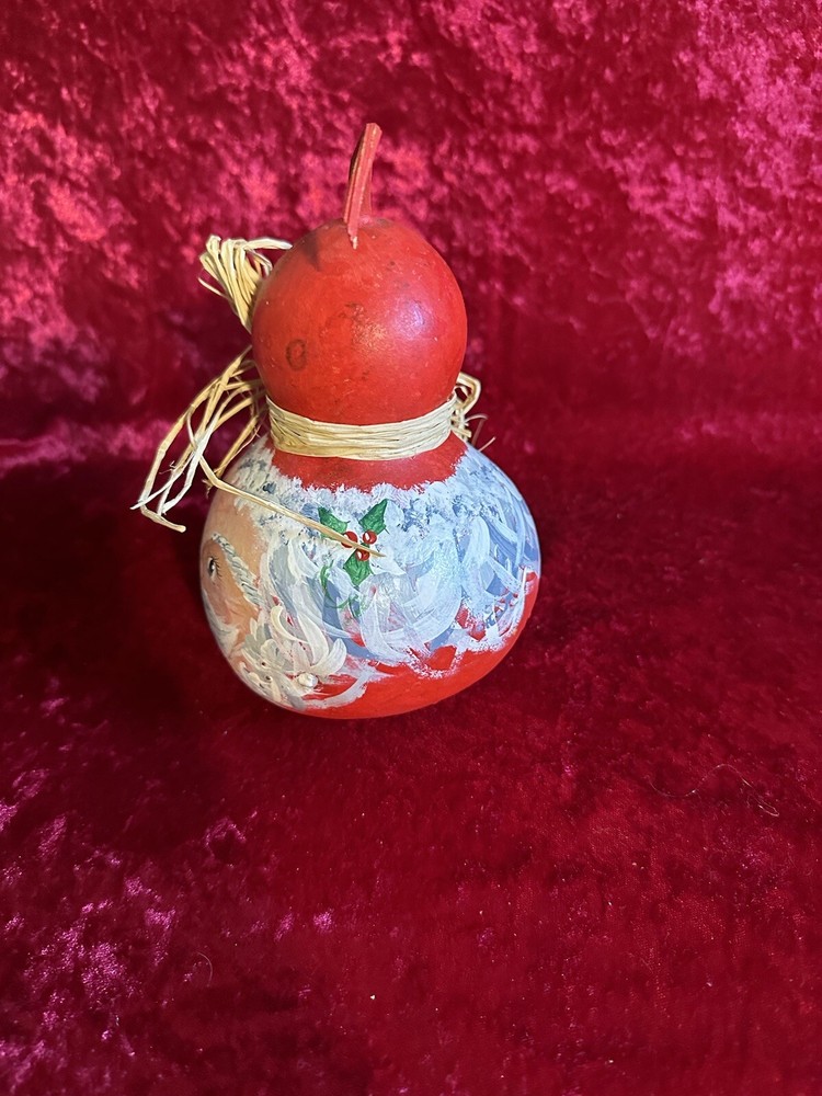 Vintage Toll Painted Santa Gourd