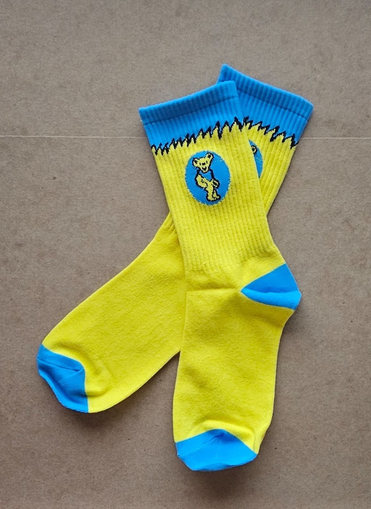 Grateful Dead - Yellow Dancing Bear socks (size 6-10) from the lot, SYF, JGB