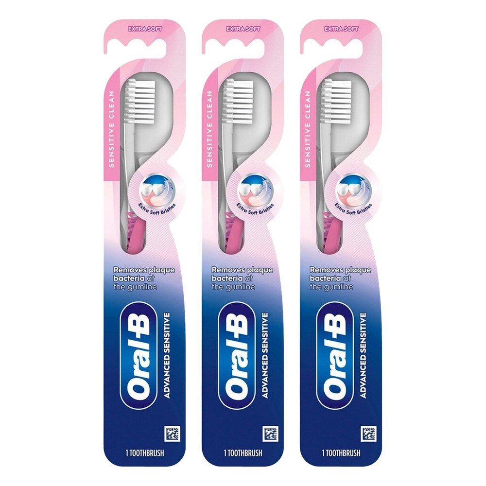 Oral-B Sensi-Soft Toothbrush, Extra Soft Bristle, Assorted Colors 3 CT