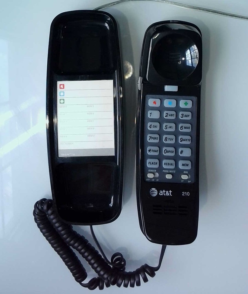 AT&T 210 Basic Trimline Corded Phone Illuminated Keypad No Power Required