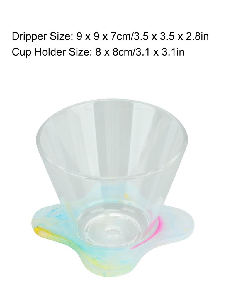 Pour Over Coffee Dripper, 185 Size Clear Resin Filter Cup with Cup...