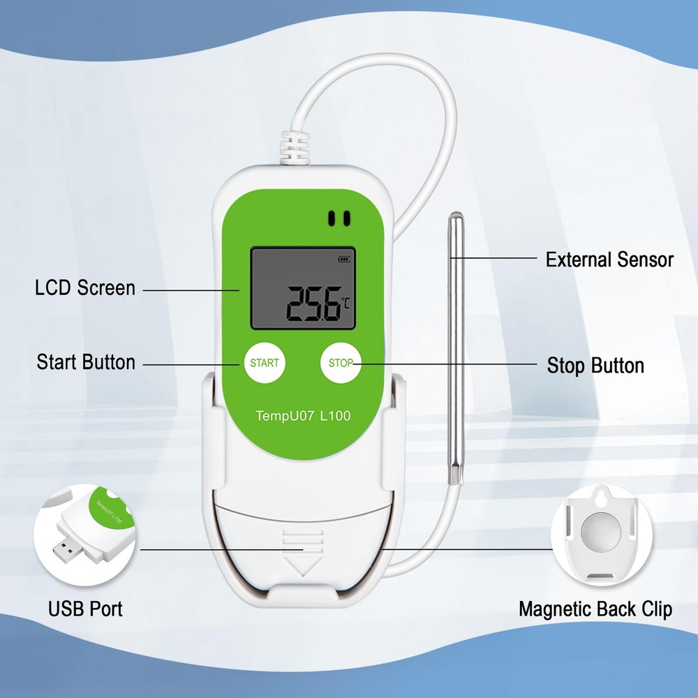 Tzone Low Temperature Data Logger USB Freezer Thermometer Recording with...