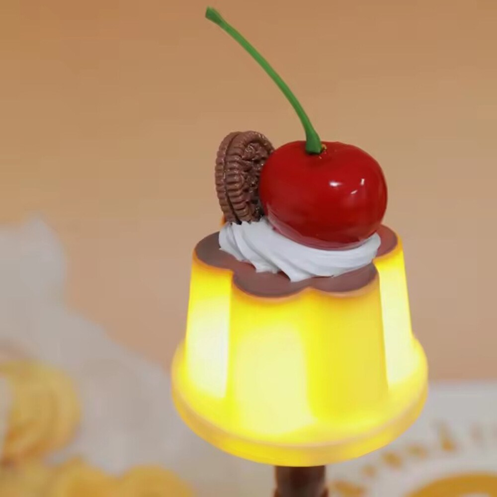 Cute Pudding Mini Night Light Bedside Table Lamp Bar Desktop Ornament Gift US