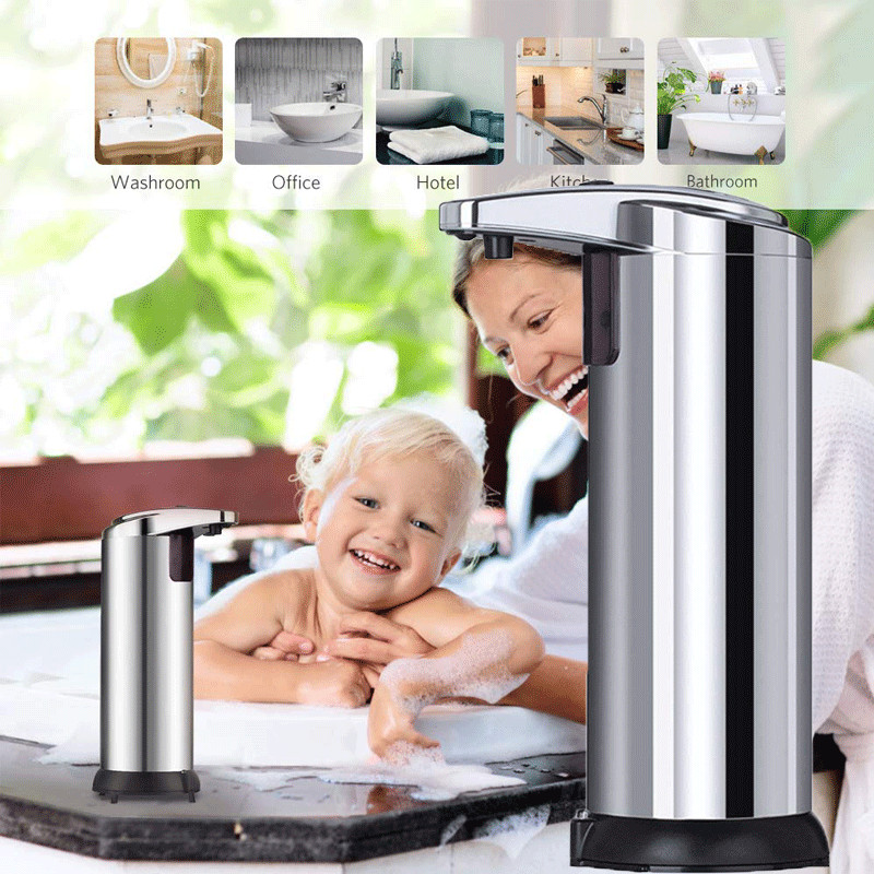 250ml Automatic Soap Liquid Dispenser Touchless Smart IR Sensor Kitchen Bathroom