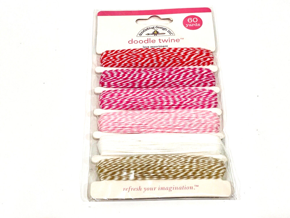 DOODLEBUG DESIGN DOODLE TWINE LOVE ASSORTMENT 60 YARDS TOTAL
