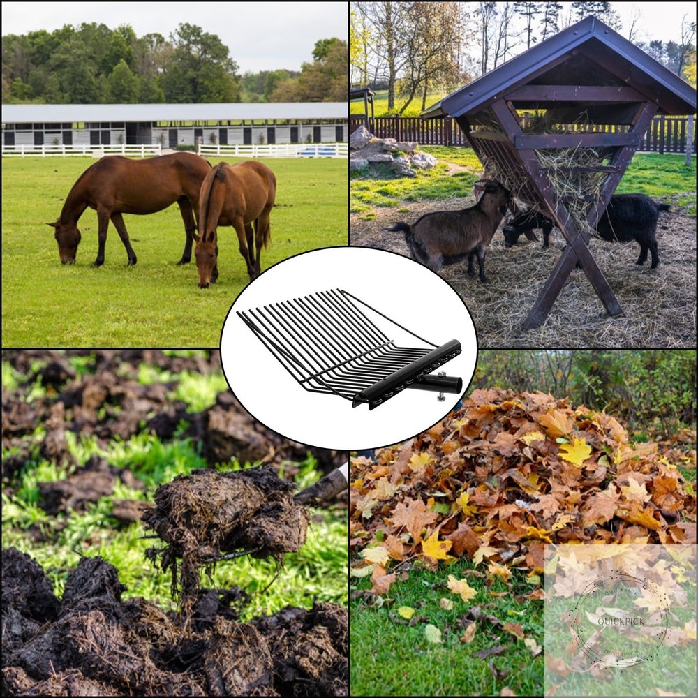 Pitch Manure Fork Head, Metal Pitch Fork for Garden, Durable Digging Fork Rake