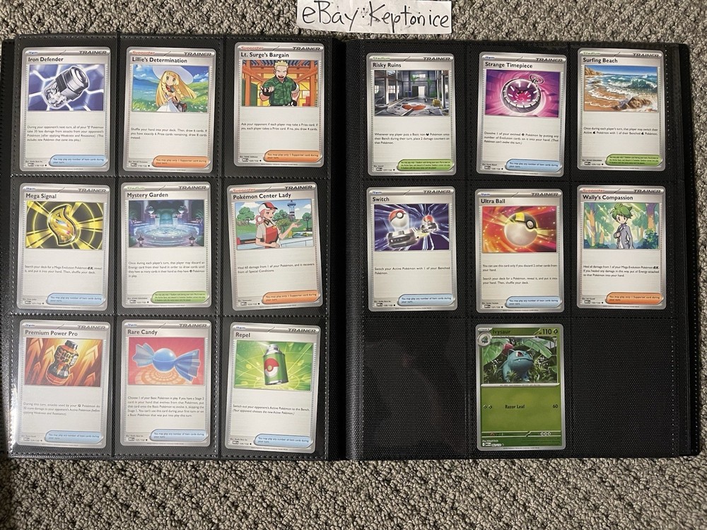Pokemon TCG MEGA EVOLUTION NEAR COMPLETE BASE MASTER SET w/Binder