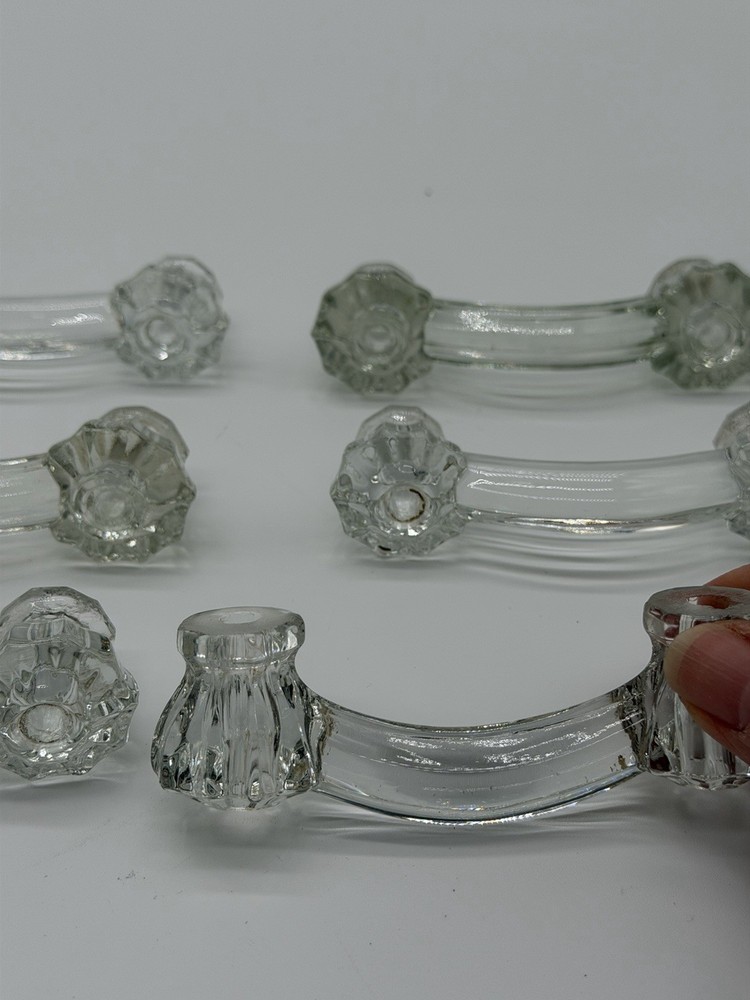 Vintage Clear Glass Drawer Pull 3” Center Cabinet Handle Replacement