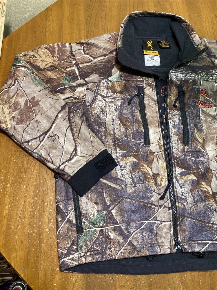 Mens BROWING Hell's Canyon ODORSMART Realtree Softshell Jacket M