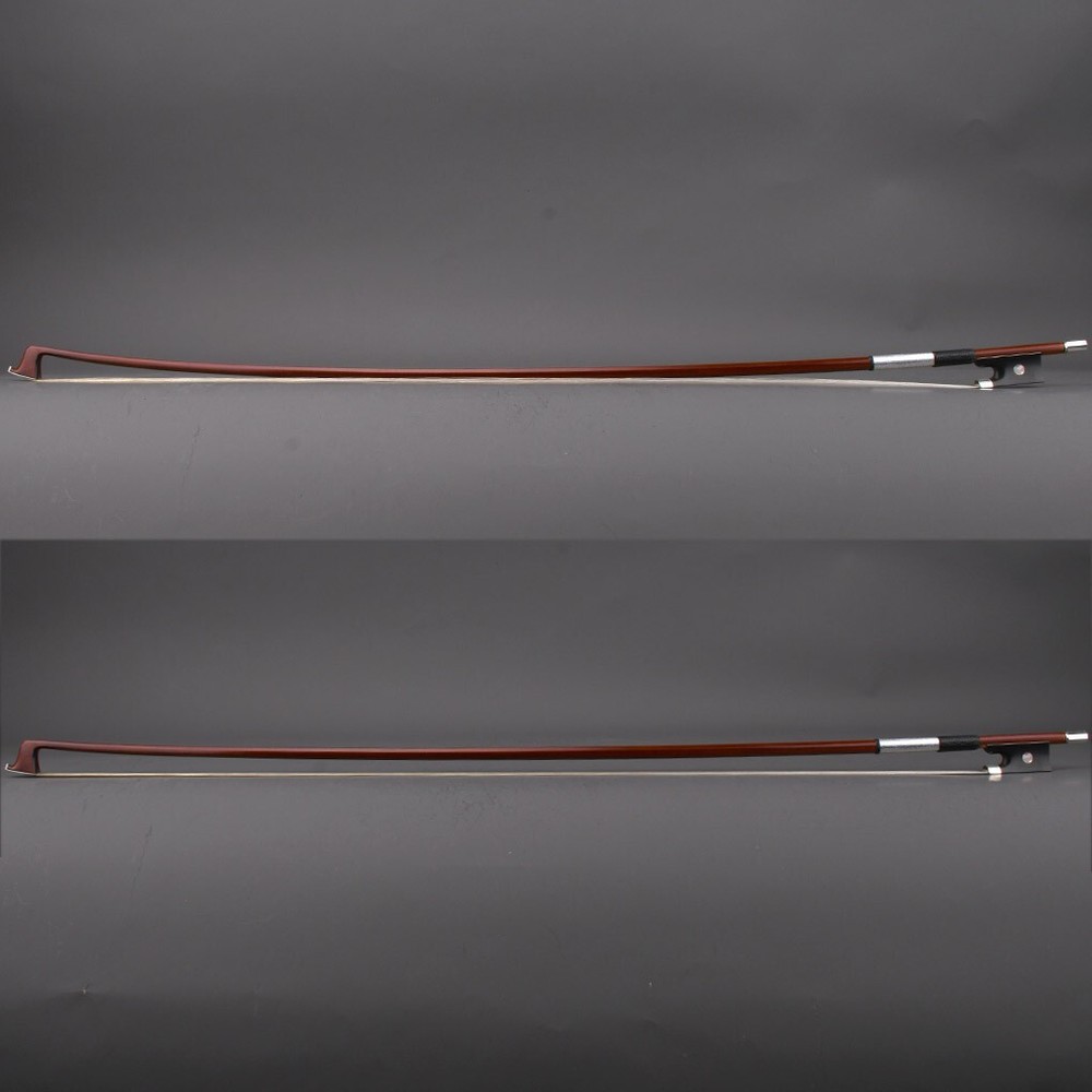 Master Pernambuco Octagonal Violin Bow 4/4 Ebony Big eye Frog Silver Parts Fast