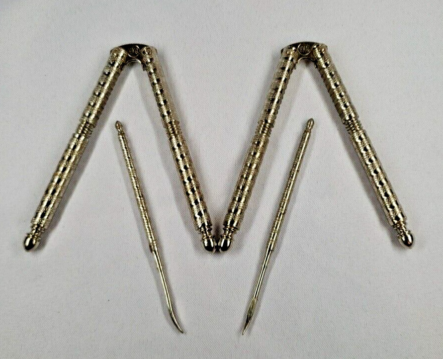 Vintage 2  HMQ Metal Nutcracker Shell Tools Cracking Crab Nuts and 2 picks