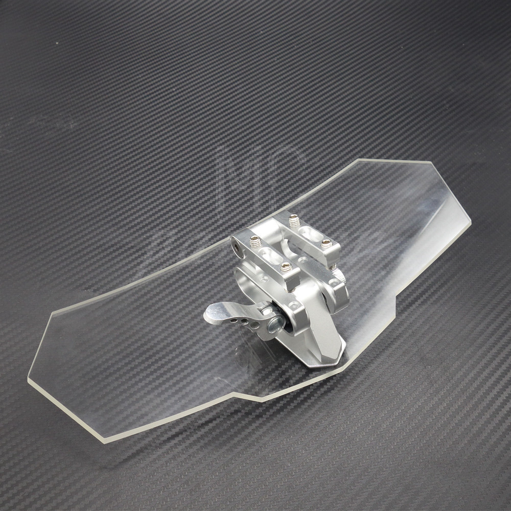 Adjustable Clip On Windshield Extension Spoiler Wind Deflector For Motorcycle