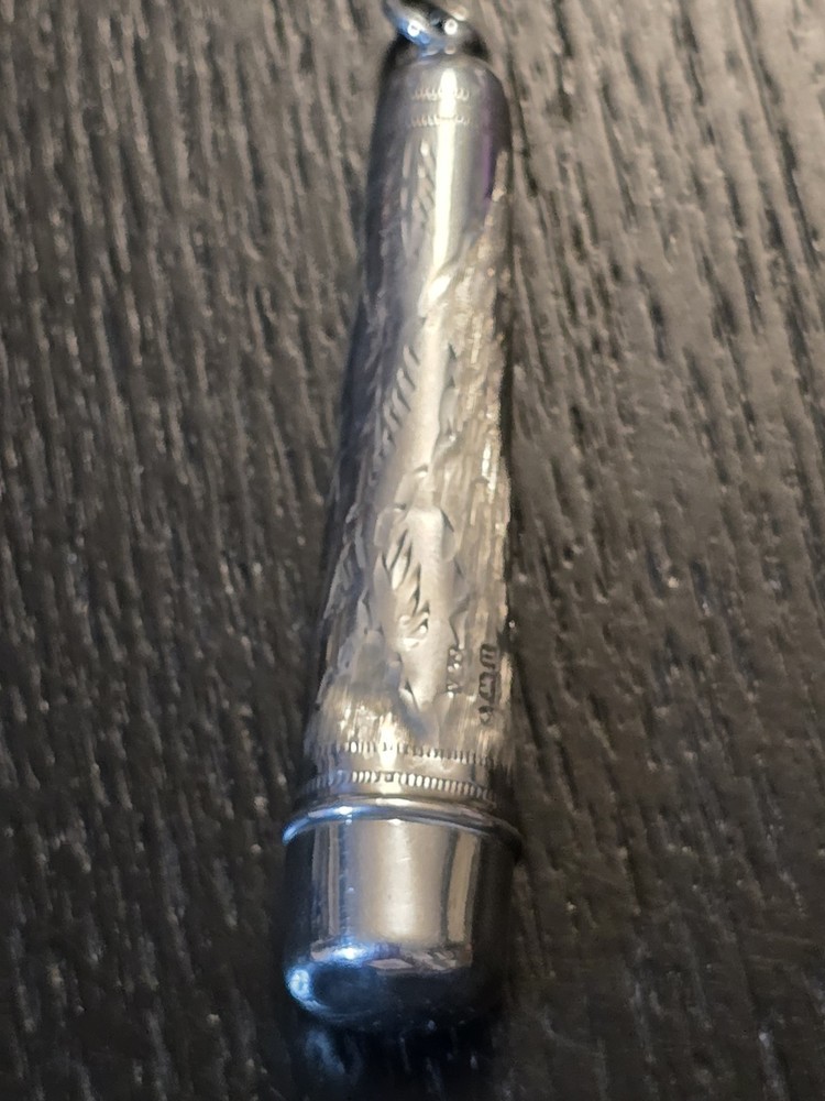 Victorian Solid Silver Cheroot Case Chatelaine V & J – Birmingham 1877 – Antique