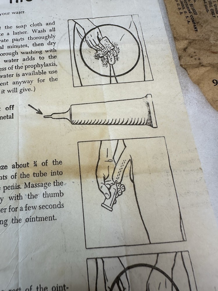 WWII serviceman's Prophylactic kit T34
