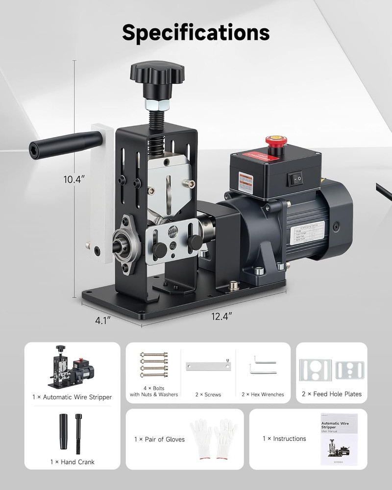 Automatic Wire Stripper Machine, Wire Stripper Electrical for 0.06"-0.9" (1.5-22