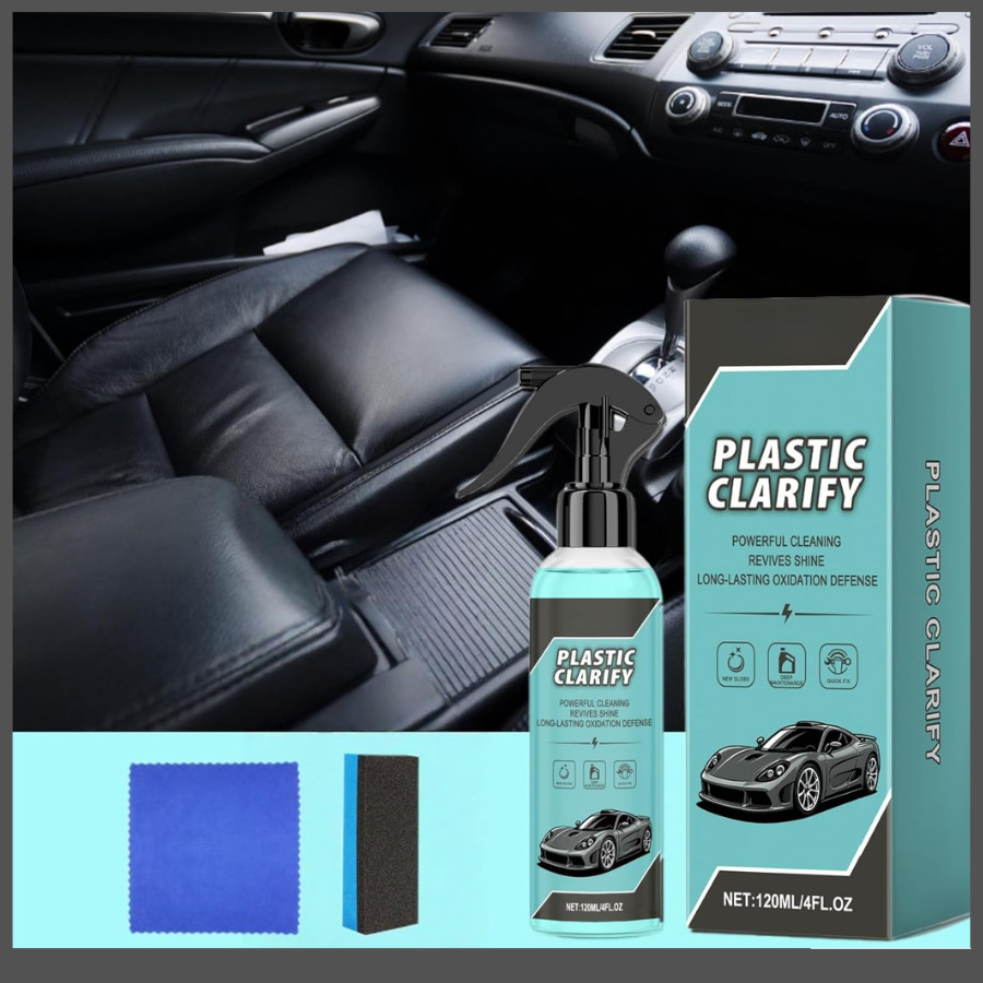 120ML Black Plastic Restorer Spray& Car Interior Plastic Cleaner Plastic Clarify