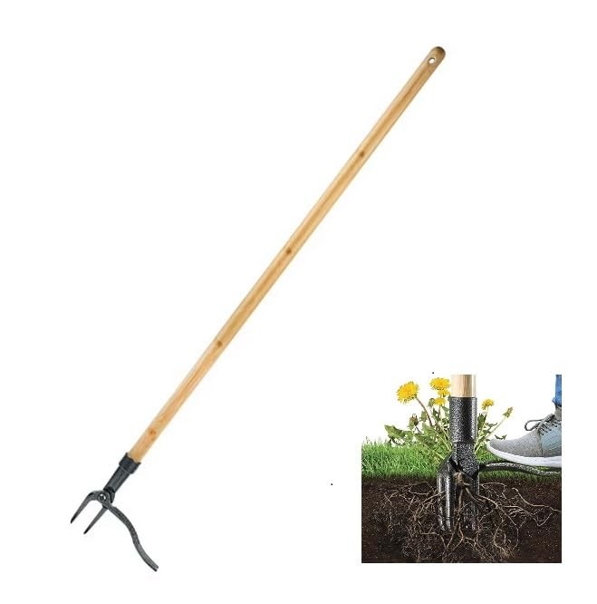 MLHpeak Stand Up Weed Puller Tool with Long Handle, 3-Section Bamboo...