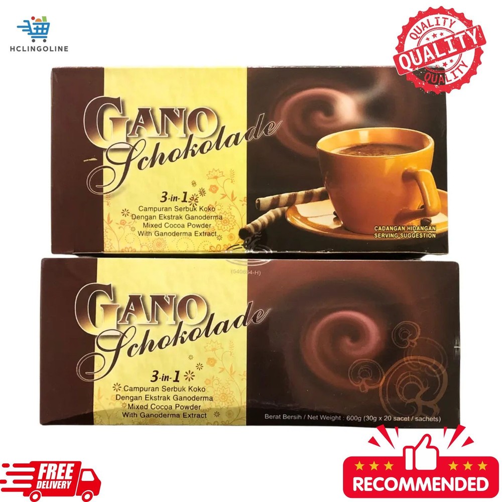 1 x GANO Schokolade | Hot Cocoa With Ganoderma | Gano Excel Original | 20 sachet