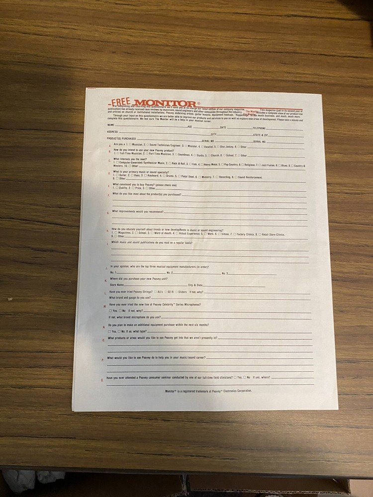 Vintage Rare Peavey Strings and Accessories Program 1984