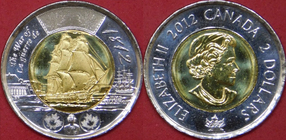 Brilliant Uncirculated 2012 Canada HMS 2 Dollars From Mint's Roll