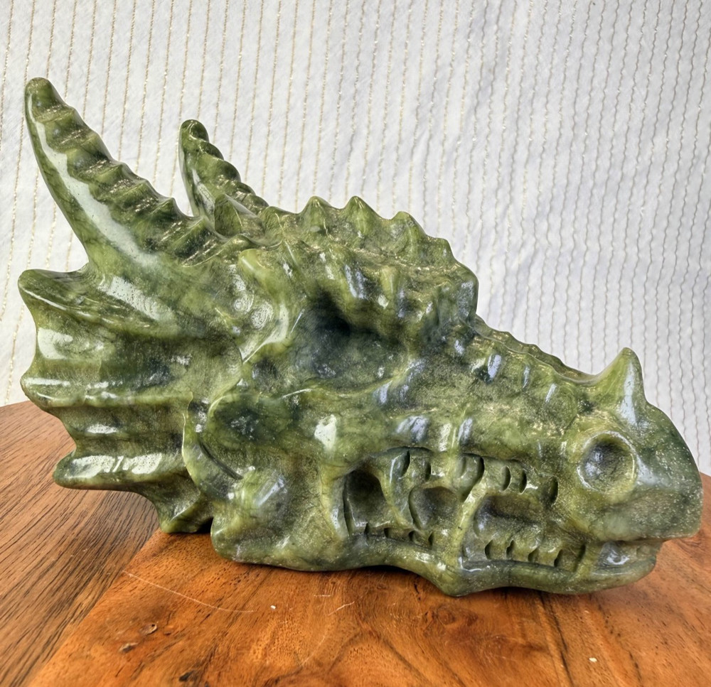 Jade Dragon Skull Carving