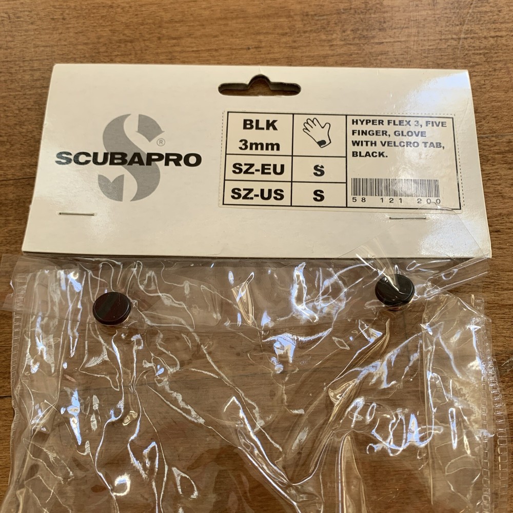 ScubaPro Hyper Flex 3mm Black Size Small Dive Gloves (58.121.200)