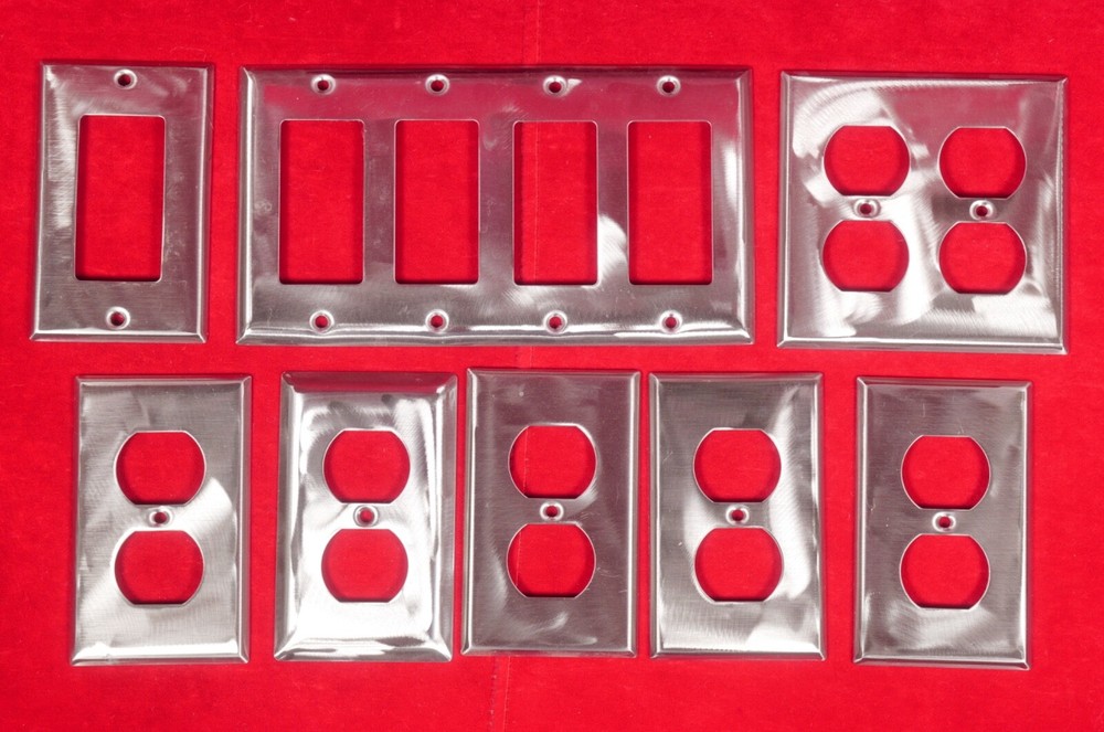 Vintage Metal Wall Socket Plates Bundle Lot Original Owner
