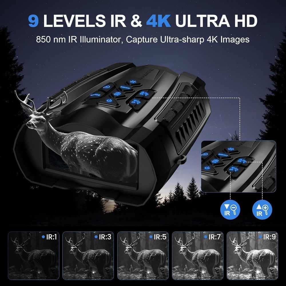 Outdoor Night Vision Binoculars with 5000mAh Battery