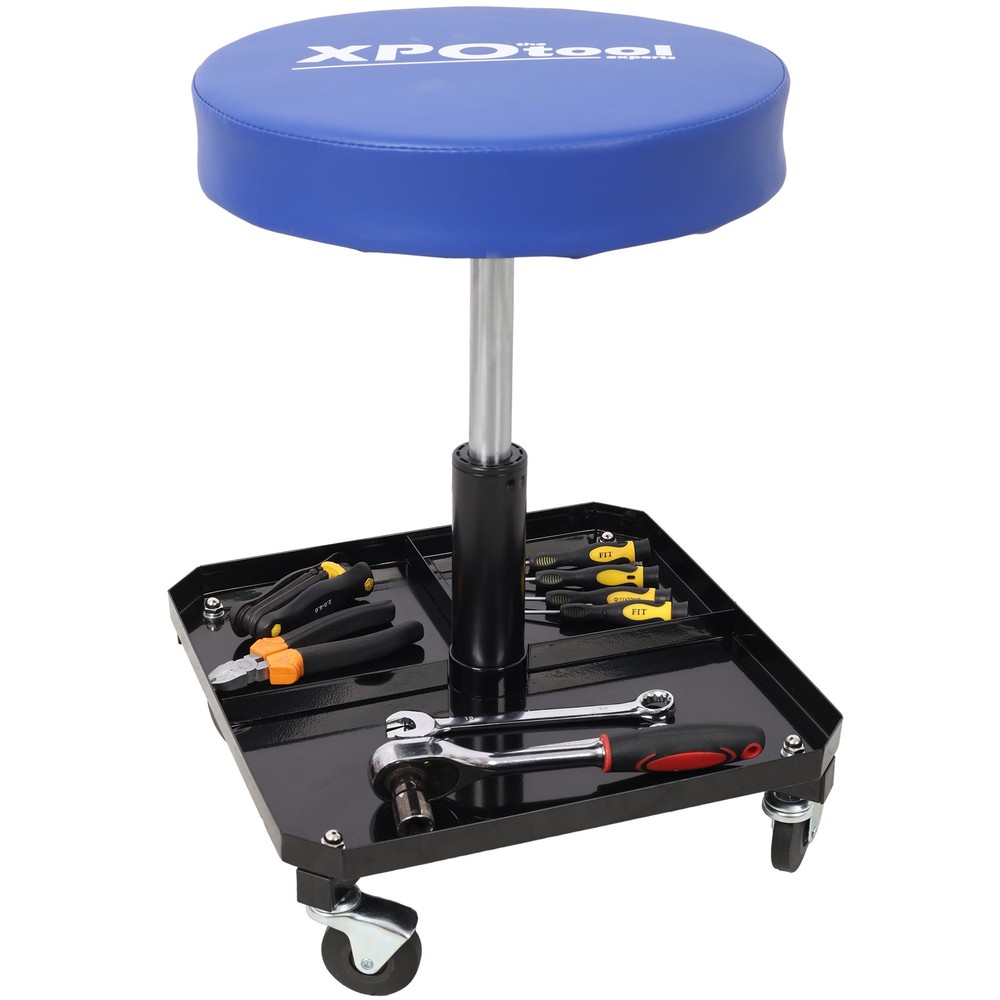 250LBs Rolling Pneumatic Creeper Garage Adjustable Stool Tool Tray Storage USA