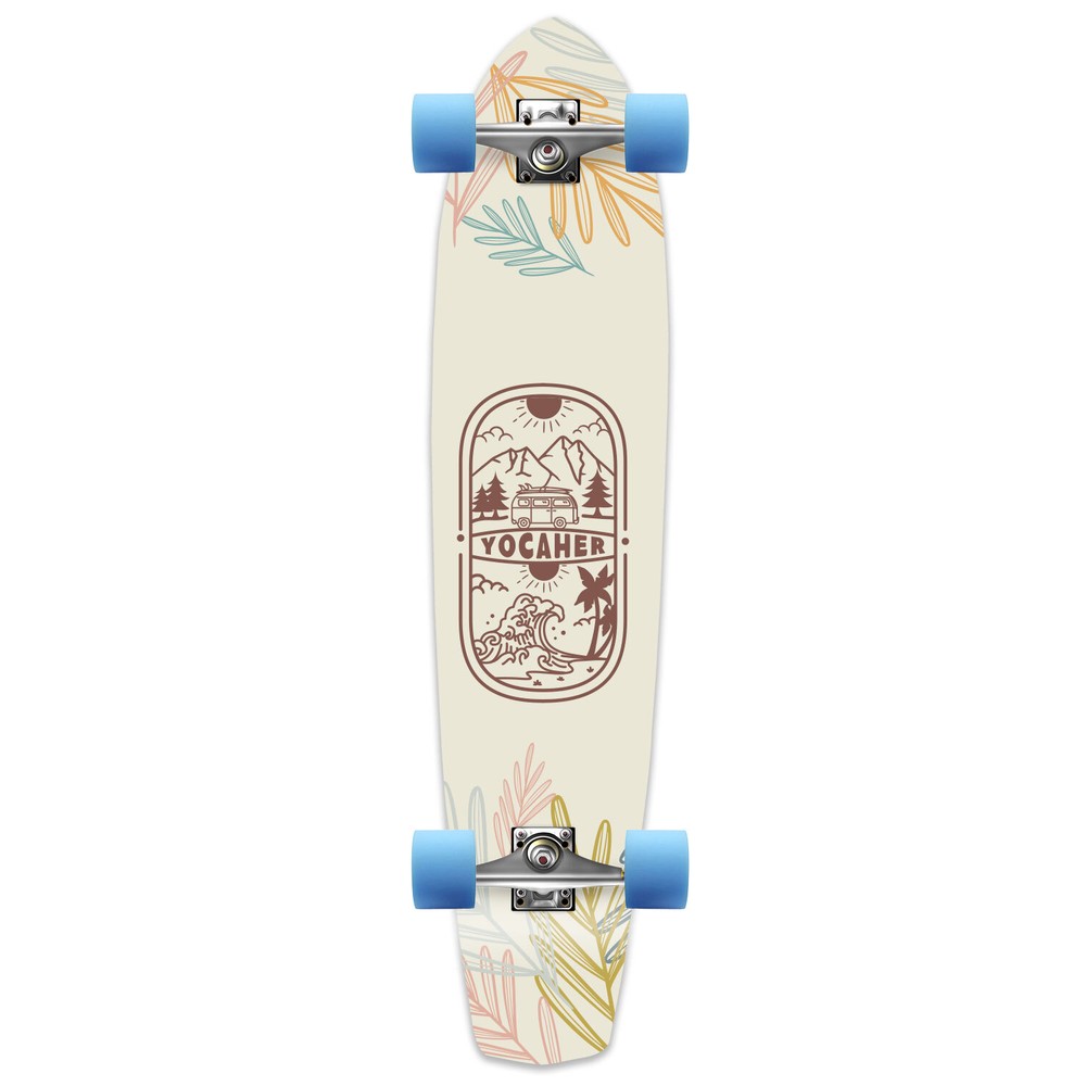 YOCAHER Longboard Complete - Earth Series - Adventure Colored