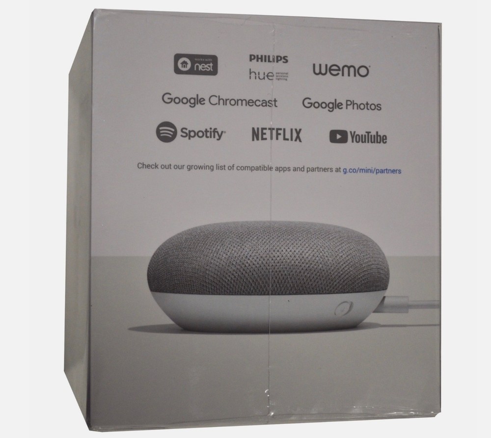 New Google Smart Home Mini Chalk with Voice Activated Wireless Speaker System