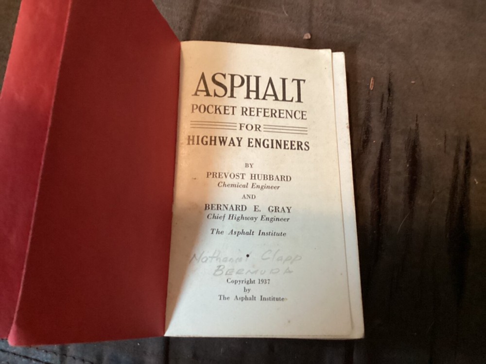 1937 Asphalt Pocket Reference for Highway Engineers