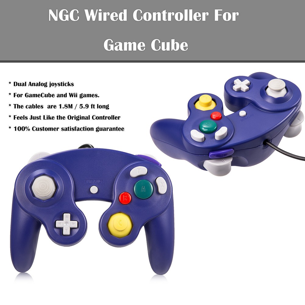 2Pack Wired Controllers Gamepad compatible For Nintendo Gamecube Console Game
