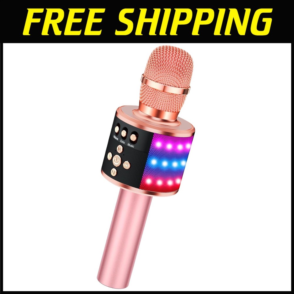 Karaoke Microphone for Singing - Portable Bluetooth Speaker
