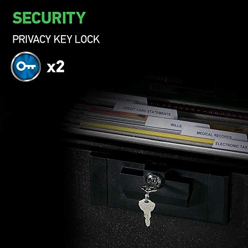 Sentrysafe Black Fireproof Document Box With Key Lock, Safe Secures Fi