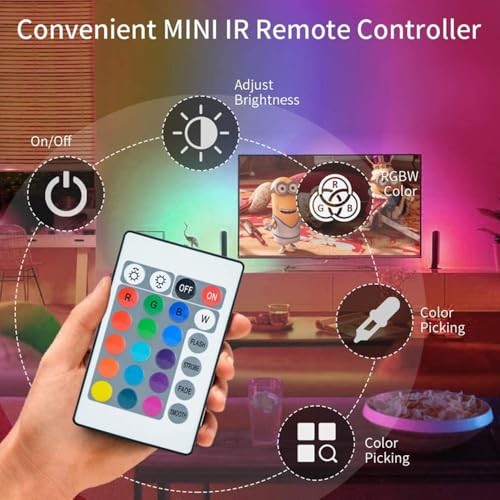 DC 5V 24 Key IR Remote Controller with 1m USB Inline IR Controller for 5050