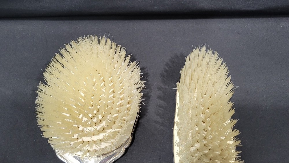 Two Vintage German 835 Silver Vanity Brushes