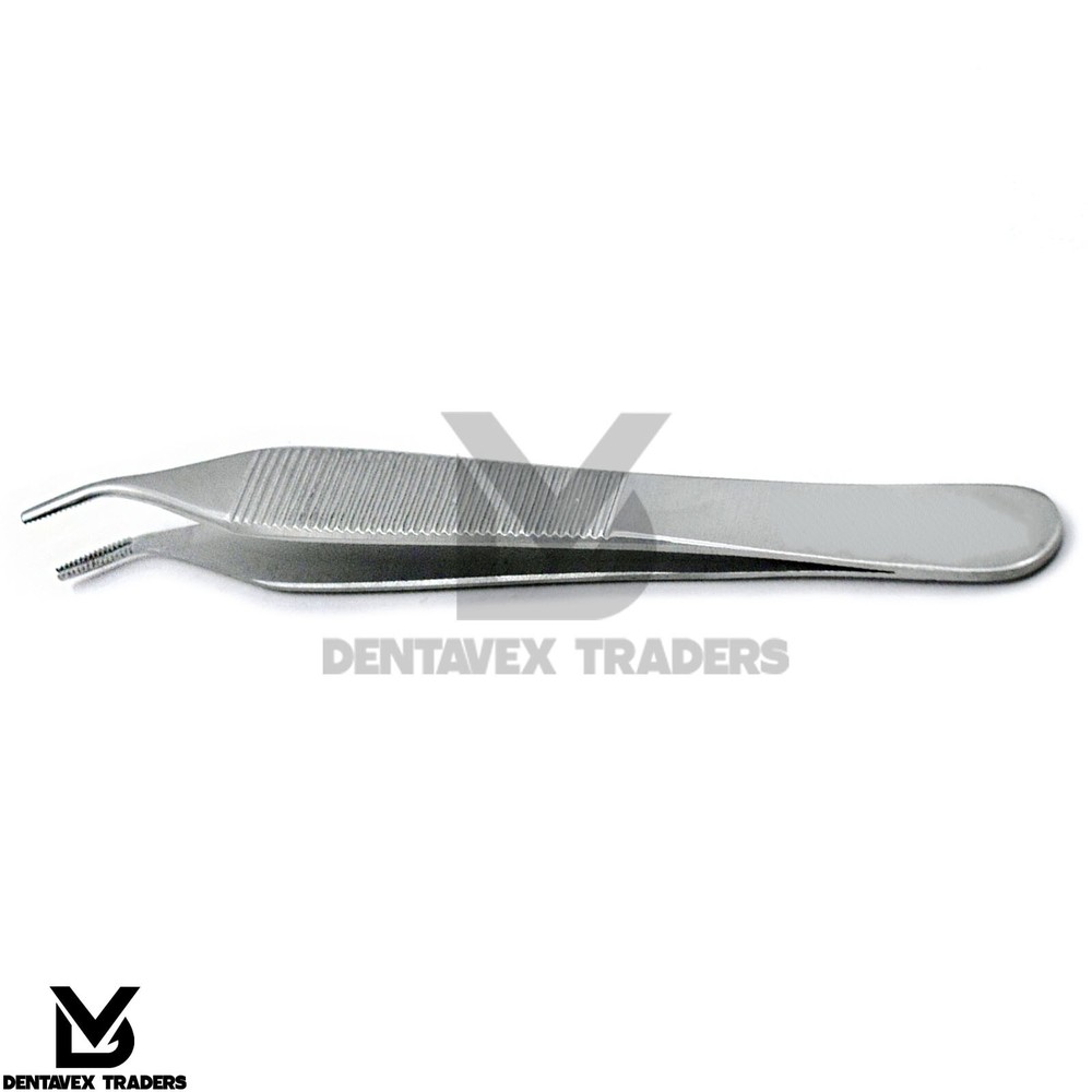 "Adson Brown Tissue Forceps 4.92'' – Curved Angular Surgical Anatomic Tweezer" ✅