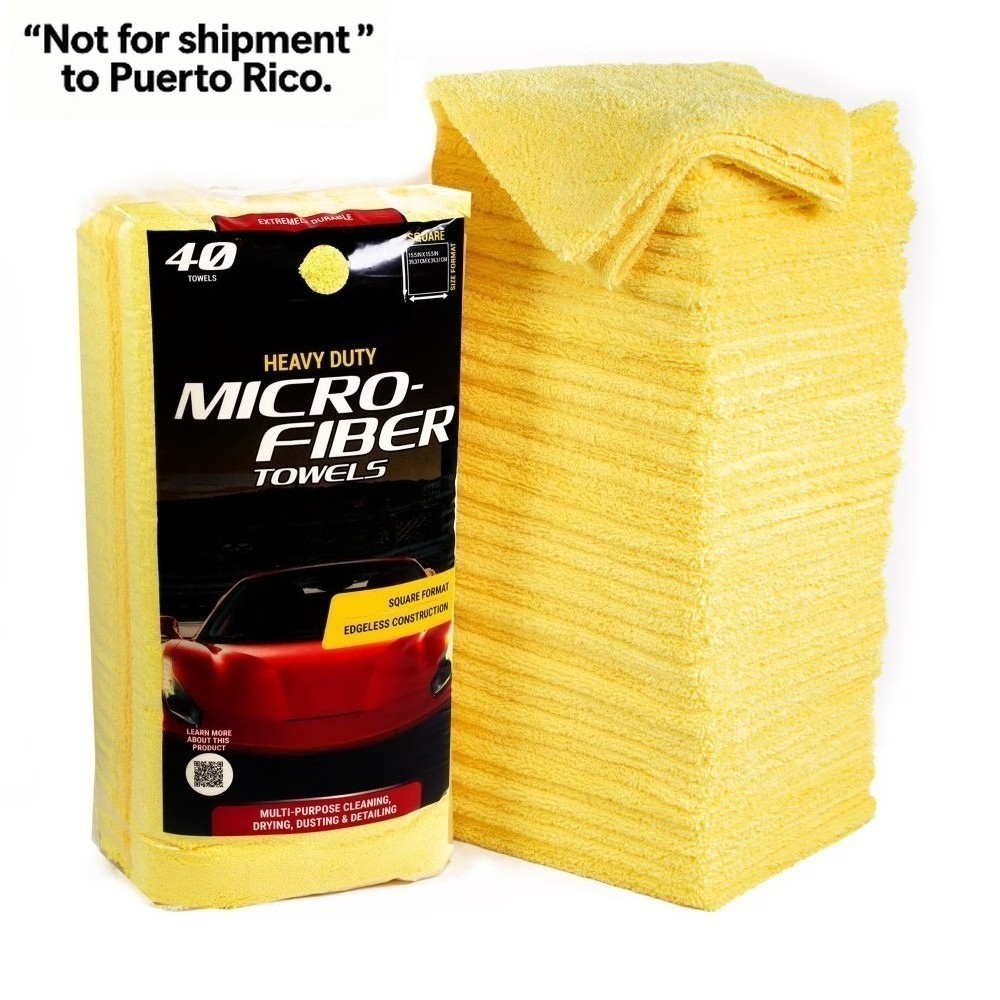Heavy DutyMulti-Purpose Microfiber Detailing Towel,40Pack,Yellow