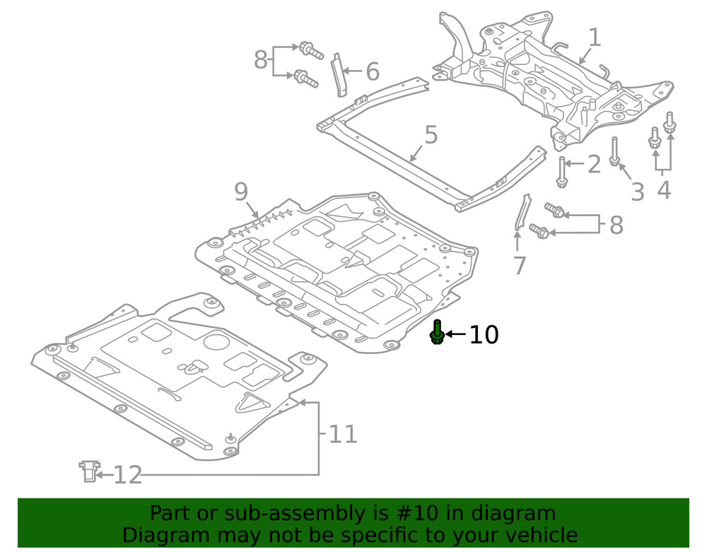 Genuine Volvo Floor Pan Splash Shield Screw 31479387