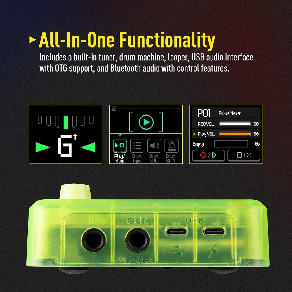 Portable Multi Effects Pedal - Transparent Green