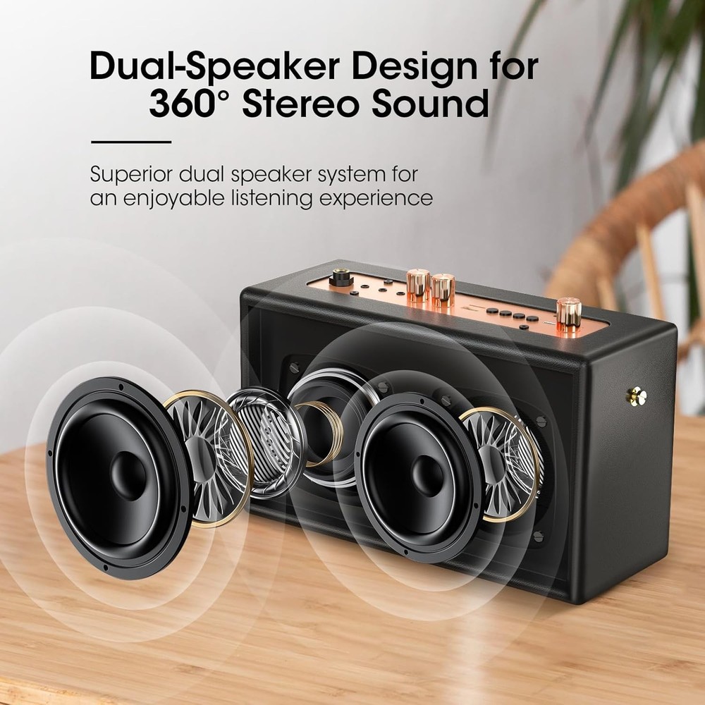 Bluetooth Karaoke Machine with Wireless Microphones – Elegant Rose Gold Design